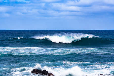 great wave view about the coast from Tenerifeの写真素材
