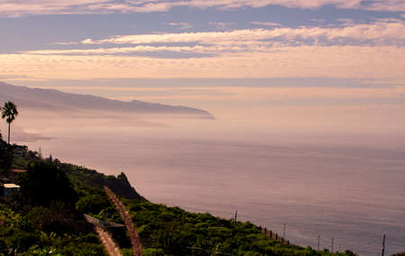 Far view over the coast from Tenerifeの写真素材