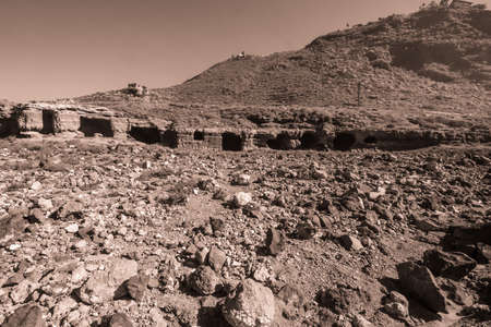 Interesting ruins from rock houses of Tenerifeの写真素材