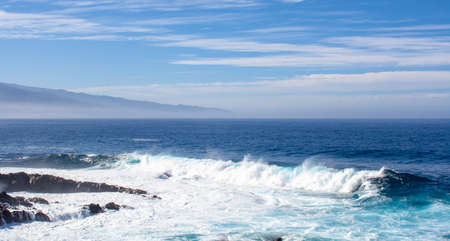 great view over the coast from Tenerifeの写真素材