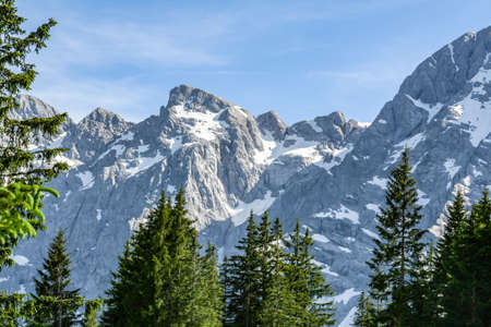 closeup view over the europe alps