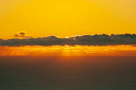 spectacular sunset over the sea with clouds