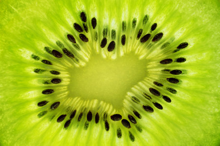 fresh juicy kiwi fruit. green backgroundの写真素材