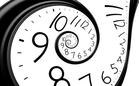 infinity time spiral clock, abstract backgroundの写真素材