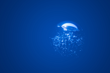 underwater background, deep blue seaの写真素材