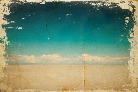 Desert landscape with deep blue sky and cloudsの写真素材