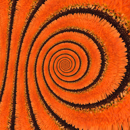 Gerbera flower infinity spiral abstract backgroundの写真素材