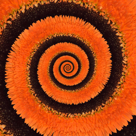 Gerbera flower infinity spiral abstract backgroundの写真素材