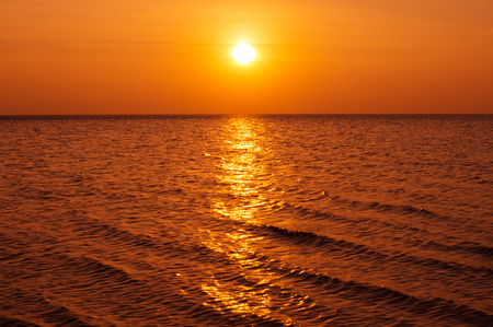 Beautiful sunset above the seaの写真素材