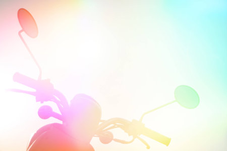 vintage colorful abstract background with close up scooter detailの写真素材