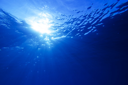 Abstract underwater deep blue backgroundsの写真素材