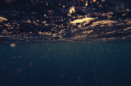 Abstract underwater deep blue backgroundsの写真素材