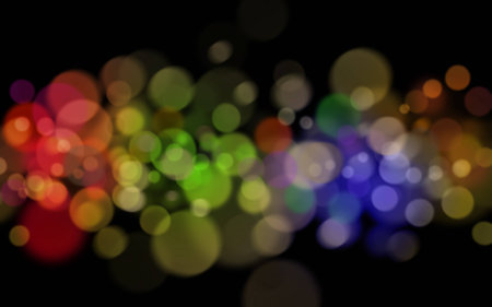 Abstract lights colorful on black backgroundの写真素材