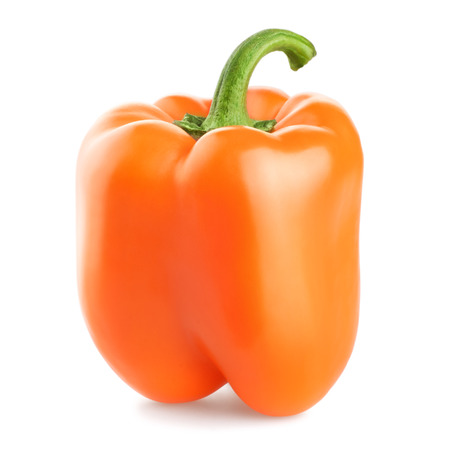 fresh pepper vegetables isolated on white backgroundの写真素材