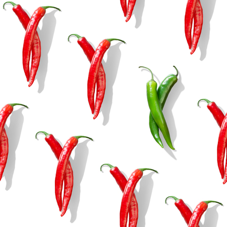 spicy chili pepper seamless patternの写真素材