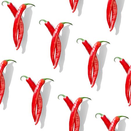 spicy chili pepper seamless patternの写真素材