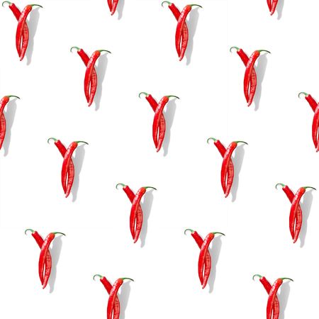 spicy chili pepper seamless patternの写真素材