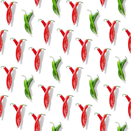 spicy chili pepper seamless patternの写真素材