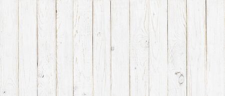 white wood texture background, wide wooden plank panel patternの写真素材