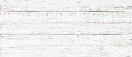 white wood texture background, wide wooden plank panel patternの写真素材