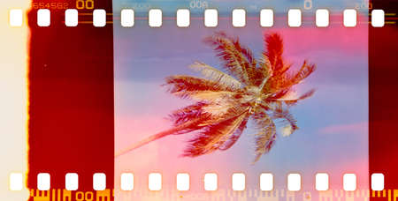 film strip texture with light leaks, abstract backgroundの写真素材