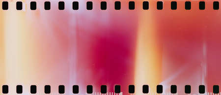 real film strip texture with burn light leaks, abstract backgroundの写真素材