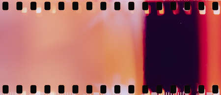real film strip texture with burn light leaks, abstract backgroundの写真素材
