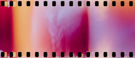 real film strip texture with burn light leaks, abstract backgroundの写真素材