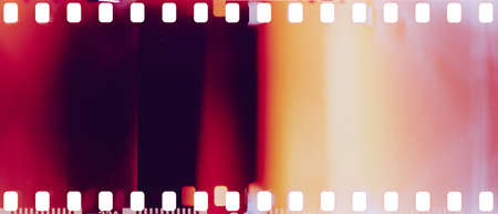 real film strip texture with burn light leaks, abstract backgroundの写真素材