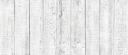 white wood texture background, wide wooden plank panel patternの写真素材