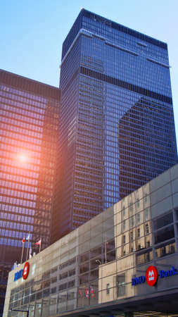 Financial center on sunsetのeditorial素材