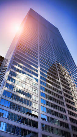 Skyscrapers and sunset sky                              のeditorial素材