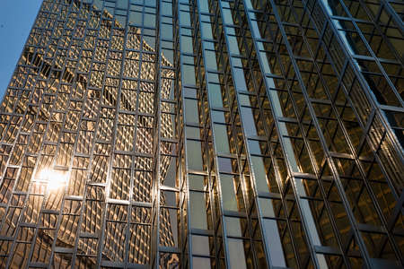 Financial District at duskの写真素材