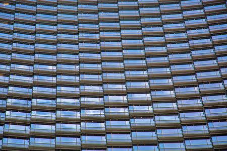 Hotel windows on a sunsetの写真素材