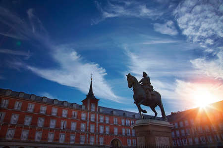 Madrid, Plaza Mayor in Historic part of the cityのeditorial素材