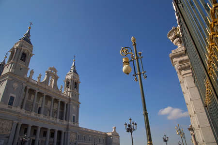 Famous Royal Palace, Madrid on a bright sunny day