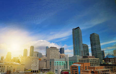 Skyline of Toronto financial districtの写真素材