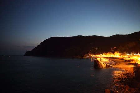 Italy, Monterosso shore at night