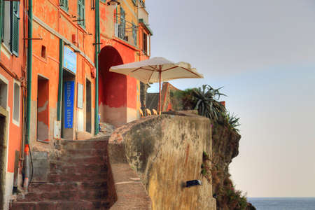 Italy, Riomaggiore colorful streetsの写真素材