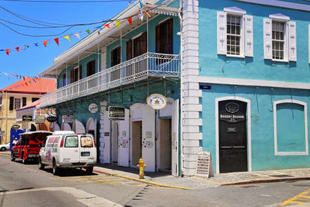 Charlotte Amalie streets in historic townのeditorial素材