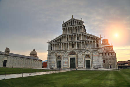 Scenic view of a church near the famous Pisa Towerの写真素材