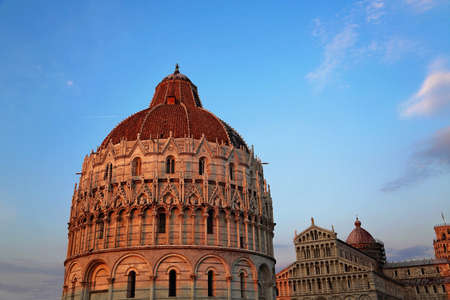Scenic view of leaning tower of Pisa, Italyの写真素材
