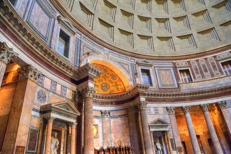 Rome, Italy  October 16, 2016: Interior of Roman Pantheon temple built during the reign of Augustusのeditorial素材