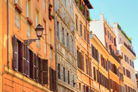 Rome streets in historic part of townのeditorial素材