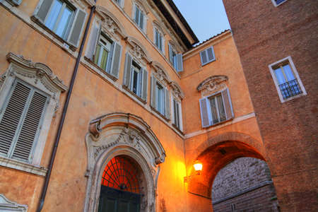 Rome streets in historic part of townのeditorial素材