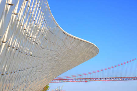 Lisbon, Landmark suspension 25 of April bridgeのeditorial素材