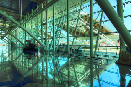 PORTO, PORTUGAL-OCTOBER 10, 2017: Modern Airport terminal