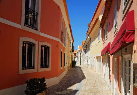 Cascais narrow streets in the old townの写真素材