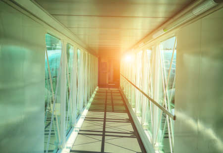 Airport, passenger pathway to planeのeditorial素材