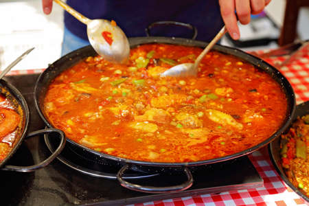 street market stand near Barcelona Cathedral squareの写真素材
